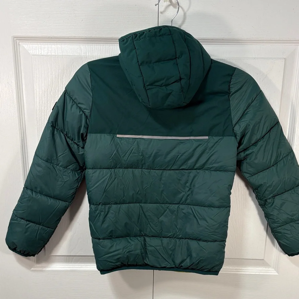 Kids Hooded Puffer Jacket - Dark Green - Picture 5 of 11